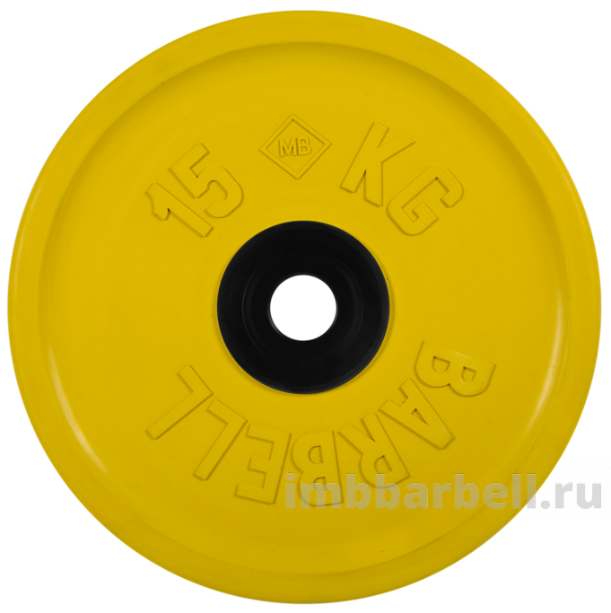Диск обрезиненный, желтый, евро-классик, 15 кг