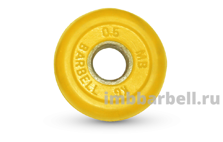 Диск обрезиненный желтого цвета, 31 мм, 0,5 кг