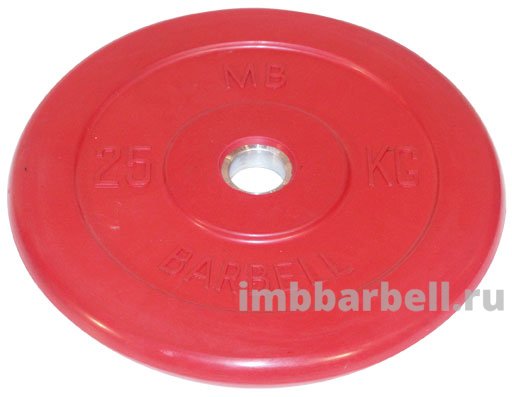 Диск обрезиненный красного цвета, 31 мм, 25 кг