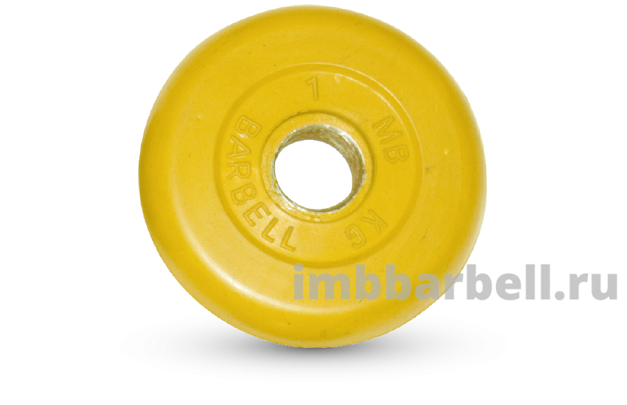 Диск обрезиненный, желтого цвета, 26 мм, 1 кг