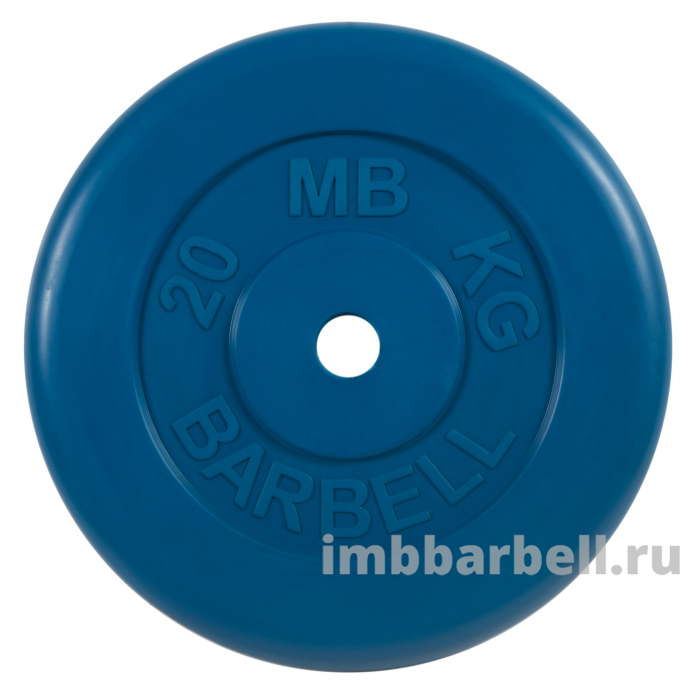 Диск обрезиненный синего цвета, 31 мм, 20 кг