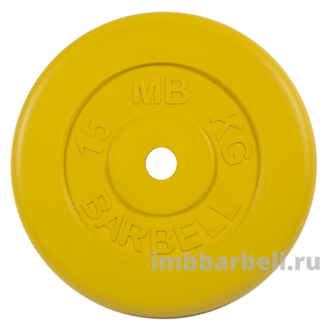 Диск обрезиненный желтого цвета, 31 мм, 15 кг